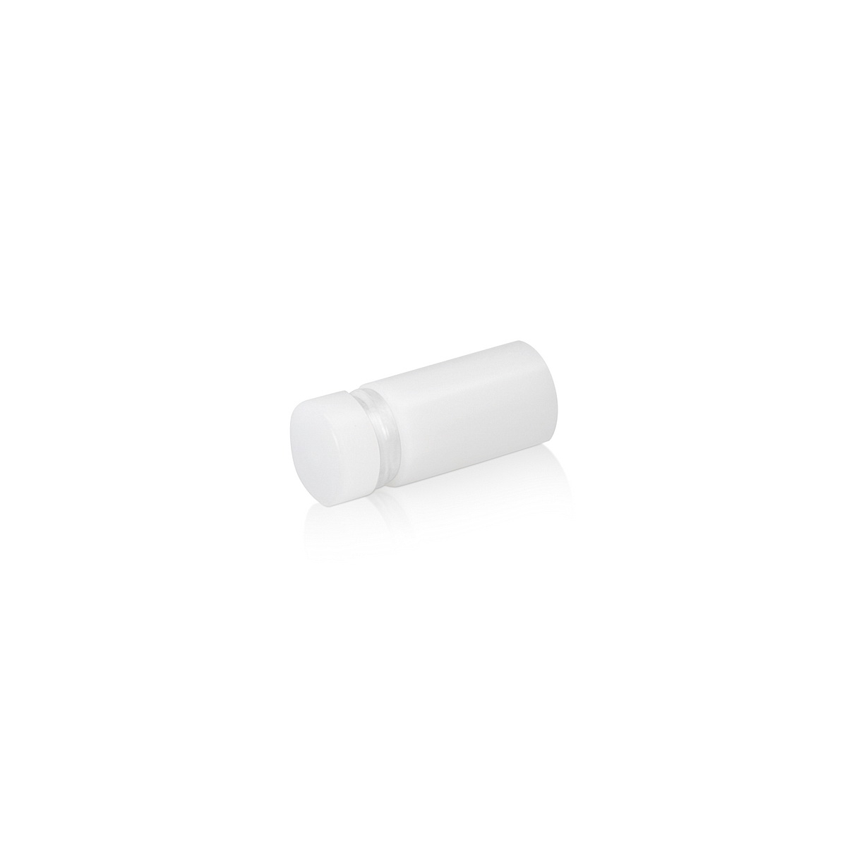 1/2'' Diameter X 3/4'' Barrel Length, White Acrylic Standoff. Easy Fasten Standoff (For Inside Use Only) Tamper Proof [Required Material Hole Size: 3/8'']