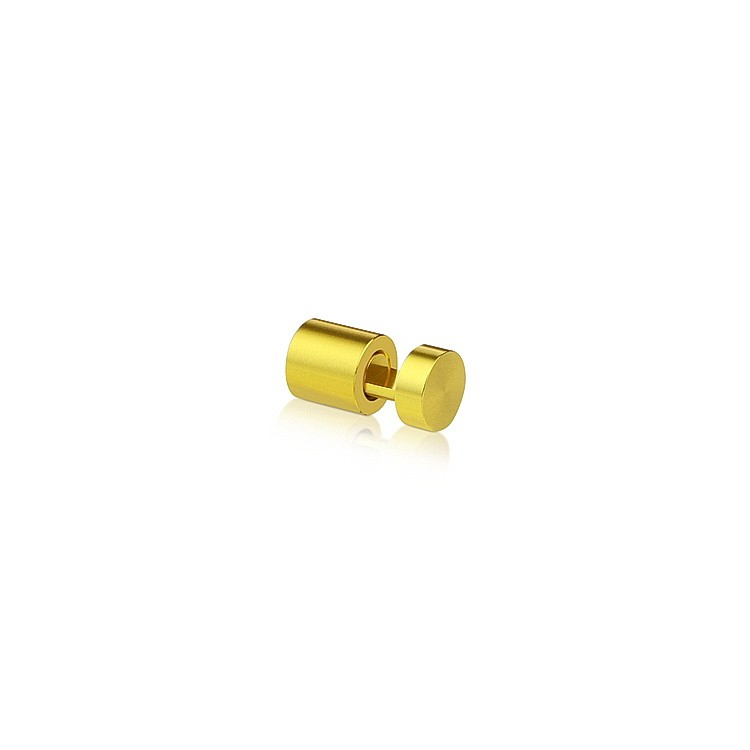1/2'' Diameter X 1/2''  Barrel Length, Aluminum Gold Anodized Finish. Easy Fasten Adjustable Edge Grip Standoff (For Inside Use Only)