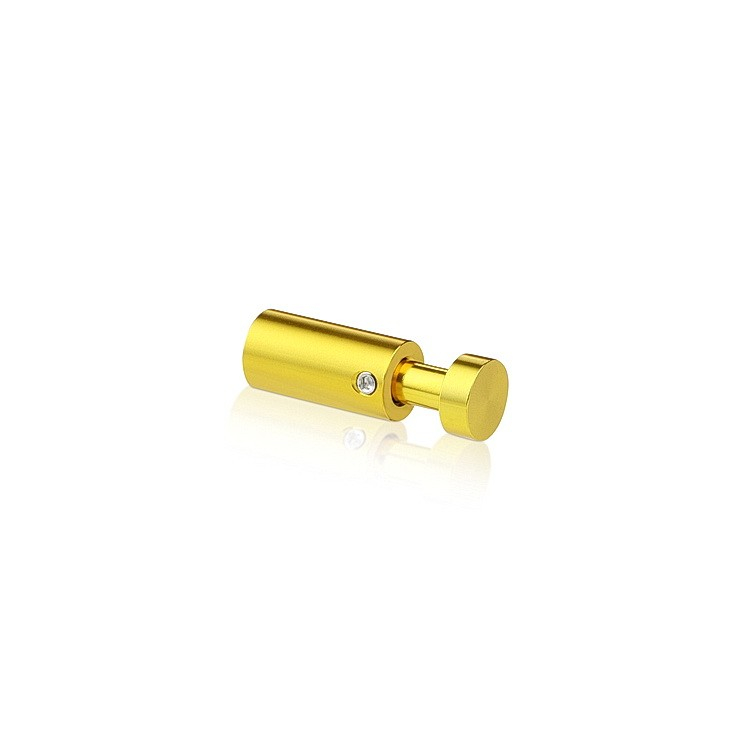 1/2'' Diameter X 1''  Barrel Length, Aluminum Gold Anodized Finish. Easy Fasten Adjustable Edge Grip Standoff (For Inside Use Only)