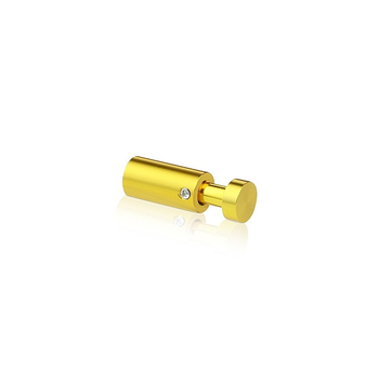 1/2'' Diameter X 1''  Barrel Length, Aluminum Gold Anodized Finish. Easy Fasten Adjustable Edge Grip Standoff (For Inside Use Only)