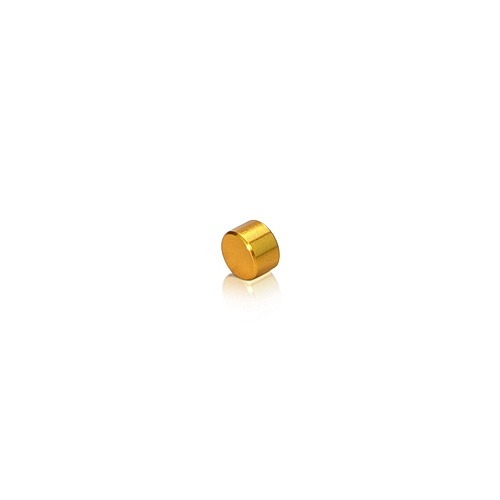 6-32 Threaded Caps Diameter: 1/4'', Height: 5/32'', Gold Anodized Aluminum