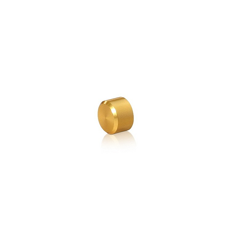10-24 Threaded Caps Diameter: 3/8'', Height: 1/4'', Gold Anodized Aluminum