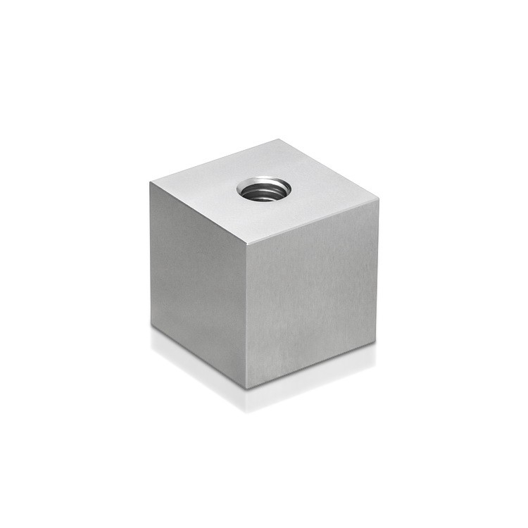 5/16-18 Threaded Barrels Square 3/4'', Length: 1'', Clear Anodized [Required Material Hole Size: 3/8'' ]
