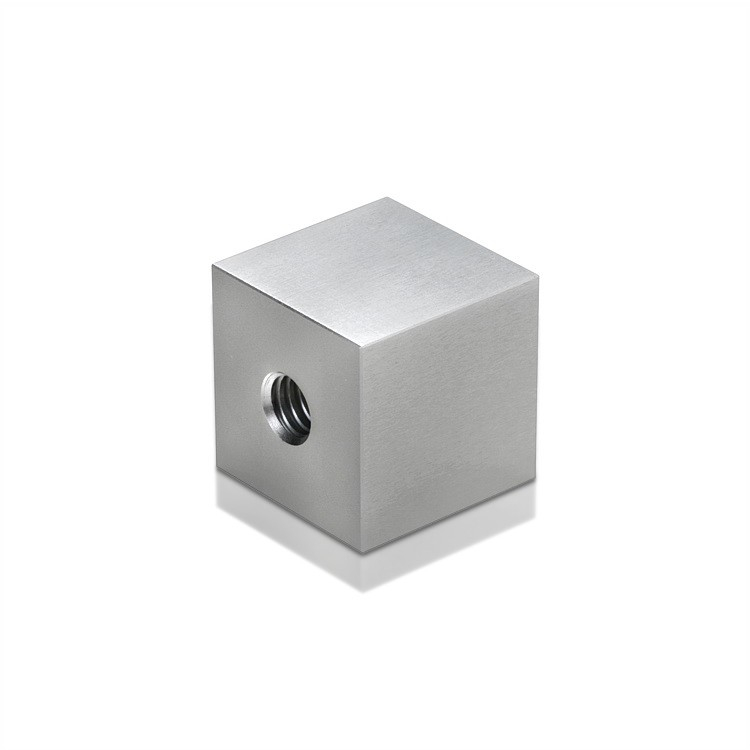 5/16-18 Threaded Barrels Square 3/4'', Length: 3/4'', Clear Anodized [Required Material Hole Size: 3/8'' ]