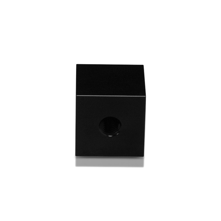 5/16-18 Threaded Barrels Square 3/4'', Length: 3/4'', Black Anodized [Required Material Hole Size: 3/8'' ]