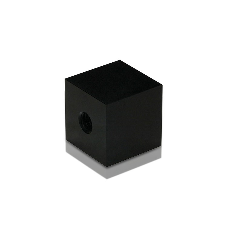 5/16-18 Threaded Barrels Square 3/4'', Length: 1'', Black Anodized [Required Material Hole Size: 3/8'' ]