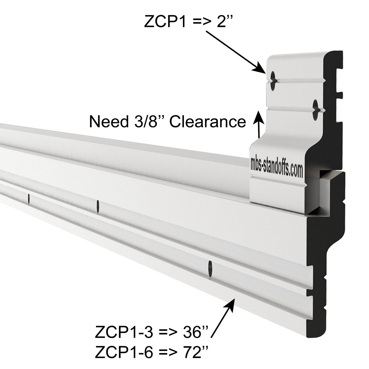 Aluminum Z-Clip 2'' Medium to Heavy Duty