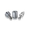 5/16-18 Threaded Barrels Diameter: 5/8'', Length: 3/4'', Clear Anodized [Required Material Hole Size: 3/8'' ]