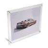 12 1/2'' x 10'' Clear Acrylic Frame Kit with 3'' Clear Shiny Anodized Aluminum Cylinder Desktop Standoffs