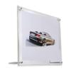 12 1/2'' x 10'' Clear Acrylic Frame Kit with 3'' Gold Anodized Aluminum Cylinder Desktop Standoffs