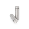 7/8'' Diameter X 2-1/2'' Barrel Length, (316 Marine Grade) Stainless Steel Brushed Finish. Easy Fasten Standoff (For Inside / Outside use) [Required Material Hole Size: 7/16'']