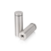 1'' Diameter X 2-1/2'' Barrel Length, (316 Marine Grade) Stainless Steel Brushed Finish. Easy Fasten Standoff (For Inside / Outside use) [Required Material Hole Size: 7/16'']