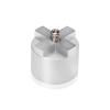 4-Way Standoffs Hub, Diameter: 1 1/2'', Thickness: 1/4'', Clear Anodized Aluminum [Required Material Hole Size: 7/16'']