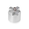 4-Way Standoffs Hub, Diameter: 1 1/2'', Thickness: 3/8'', Clear Anodized Aluminum [Required Material Hole Size: 7/16'']