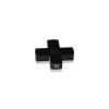 4-Way Standoffs Hub, Diameter: 1 1/4'', Thickness: 1/4'', Black Anodized Aluminum [Required Material Hole Size: 7/16'']