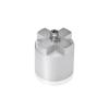 4-Way Standoffs Hub, Diameter: 1 1/4'', Thickness: 1/4'', Clear Anodized Aluminum [Required Material Hole Size: 7/16'']