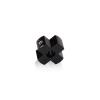 4-Way Standoffs Hub, Diameter: 1'', Thickness: 1/2'', Black Anodized Aluminum [Required Material Hole Size: 7/16'']