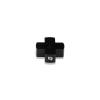 4-Way Standoffs Hub, Diameter: 1'', Thickness: 3/8'', Black Anodized Aluminum [Required Material Hole Size: 7/16'']