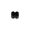 4-Way Standoffs Hub, Diameter: 1'', Thickness: 3/8'', Black Anodized Aluminum [Required Material Hole Size: 7/16'']