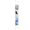 (4) 11'' Width x 17'' Height Clear Acrylic Frame & (2) Ceiling-to-Floor Aluminum Clear Anodized Cable Systems with (16) Single-Sided Panel Grippers