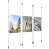 (3) 11'' Width x 17'' Height Clear Acrylic Frame & (6) Ceiling-to-Floor Aluminum Clear Anodized Cable Systems with (12) Single-Sided Panel Grippers