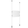 (1) 11'' Width x 8.5'' Height Clear Acrylic Frame & (2) Ceiling-to-Floor Aluminum Clear Anodized Cable Systems with (4) Single-Sided Panel Grippers