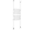 (2) 11'' Width x 8-1/2'' Height Clear Acrylic Frame & (2) Ceiling-to-Floor Aluminum Clear Anodized Cable Systems with (8) Single-Sided Panel Grippers