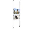 (2) 11'' Width x 8-1/2'' Height Clear Acrylic Frame & (2) Ceiling-to-Floor Aluminum Clear Anodized Cable Systems with (8) Single-Sided Panel Grippers