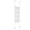 (4) 11'' Width x 8-1/2'' Height Clear Acrylic Frame & (2) Ceiling-to-Floor Aluminum Clear Anodized Cable Systems with (16) Single-Sided Panel Grippers