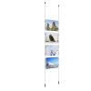 (4) 11'' Width x 8-1/2'' Height Clear Acrylic Frame & (2) Ceiling-to-Floor Aluminum Clear Anodized Cable Systems with (16) Single-Sided Panel Grippers
