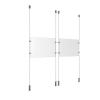 (2) 11'' Width x 8-1/2'' Height Clear Acrylic Frame & (4) Ceiling-to-Floor Aluminum Clear Anodized Cable Systems with (8) Single-Sided Panel Grippers