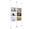 (6) 11'' Width x 8-1/2'' Height Clear Acrylic Frame & (4) Ceiling-to-Floor Aluminum Clear Anodized Cable Systems with (24) Single-Sided Panel Grippers