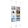 (8) 11'' Width x 8-1/2'' Height Clear Acrylic Frame & (4) Ceiling-to-Floor Aluminum Clear Anodized Cable Systems with (32) Single-Sided Panel Grippers