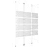(12) 11'' Width x 8-1/2'' Height Clear Acrylic Frame & (6) Ceiling-to-Floor Aluminum Clear Anodized Cable Systems with (48) Single-Sided Panel Grippers