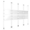 (8) 11'' Width x 8-1/2'' Height Clear Acrylic Frame & (8) Ceiling-to-Floor Aluminum Clear Anodized Cable Systems with (32) Single-Sided Panel Grippers
