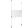 (1) 17'' Width x 11'' Height Clear Acrylic Frame & (2) Ceiling-to-Floor Aluminum Clear Anodized Cable Systems with (4) Single-Sided Panel Grippers