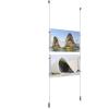 (2) 17'' Width x 11'' Height Clear Acrylic Frame & (2) Ceiling-to-Floor Aluminum Clear Anodized Cable Systems with (8) Single-Sided Panel Grippers