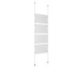 (4) 17'' Width x 11'' Height Clear Acrylic Frame & (2) Ceiling-to-Floor Aluminum Clear Anodized Cable Systems with (16) Single-Sided Panel Grippers
