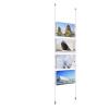 (4) 17'' Width x 11'' Height Clear Acrylic Frame & (2) Ceiling-to-Floor Aluminum Clear Anodized Cable Systems with (16) Single-Sided Panel Grippers