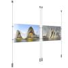 (2) 17'' Width x 11'' Height Clear Acrylic Frame & (4) Ceiling-to-Floor Aluminum Clear Anodized Cable Systems with (8) Single-Sided Panel Grippers