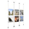 (6) 8-1/2'' Width x 11'' Height Clear Acrylic Frame & (6) Ceiling-to-Floor Aluminum Clear Anodized Cable Systems with (24) Single-Sided Panel Grippers