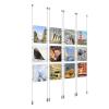 (12) 8-1/2'' Width x 11'' Height Clear Acrylic Frame & (8) Ceiling-to-Floor Aluminum Clear Anodized Cable Systems with (48) Single-Sided Panel Grippers