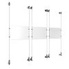 (3) 11'' Width x 8-1/2'' Height Clear Acrylic Frame & (6) Wall-to-Wall Aluminum Clear Anodized Cable Systems with (12) Single-Sided Panel Grippers