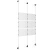 (6) 11'' Width x 8-1/2'' Height Clear Acrylic Frame & (3) Wall-to-Wall Aluminum Clear Anodized Cable Systems with (12) Single-Sided Panel Grippers (6) Double-Sided Panel Grippers