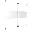 (2) 17'' Width x 11'' Height Clear Acrylic Frame & (4) Wall-to-Wall Aluminum Clear Anodized Cable Systems with (8) Single-Sided Panel Grippers