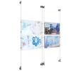(4) 17'' Width x 11'' Height Clear Acrylic Frame & (4) Wall-to-Wall Aluminum Clear Anodized Cable Systems with (16) Single-Sided Panel Grippers