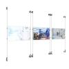(3) 17'' Width x 11'' Height Clear Acrylic Frame & (6) Wall-to-Wall Aluminum Clear Anodized Cable Systems with (12) Single-Sided Panel Grippers