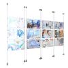 (12) 17'' Width x 11'' Height Clear Acrylic Frame & (8) Wall-to-Wall Aluminum Clear Anodized Cable Systems with (48) Single-Sided Panel Grippers
