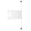 (1) 17'' Width x 11'' Height Clear Acrylic Frame & (1) Wall-to-Wall Aluminum Clear Anodized Cable Systems with (2) Single-Sided Panel Grippers (2) Double-Sided Panel Grippers