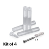 (Set of 4) 1/2'' Diameter X 2-1/2'' Barrel Length, Clear Acrylic Standoff. Standoff with (4) 2208Z Screw and (4) LANC1 Anchor for concrete or drywall (For Inside Use Only) Secure [Required Material Hole Size: 3/8'']